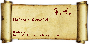 Halvax Arnold névjegykártya